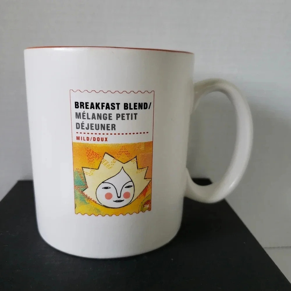 Starbucks Breakfast Blend  Orange/White Large Coffee Mug.